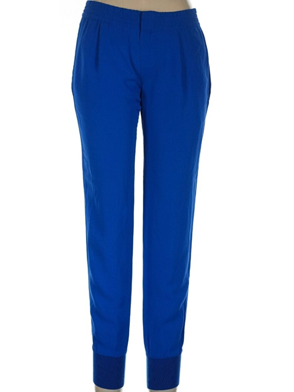 Cobalt blue silk joggers